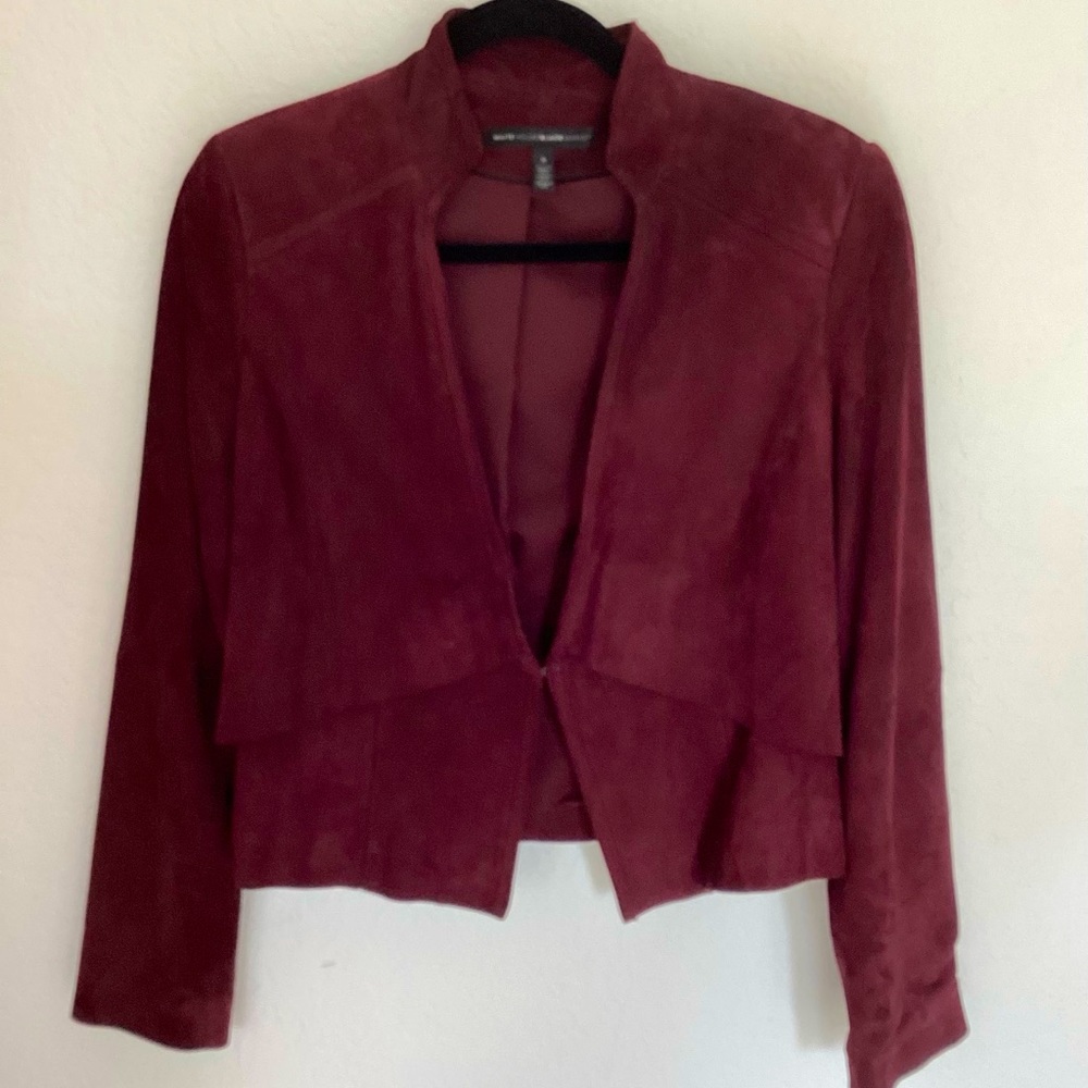 WHBM Suede Jacket Cranberrry Size S